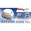 MaxxFan Dome Plus, ventilátor, tetőszellőző, beépített LED világítás, fekete, 12V, MaxxAir