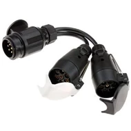 Y-kábel, átalakító angol lakókocsikhoz, 13 -> 12N & 12S, 40 cm, Crusader