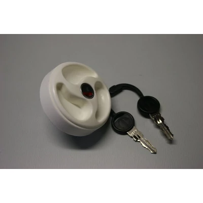 Vízbeöntő nyílás, sapka, zárral, fehér, Crusader