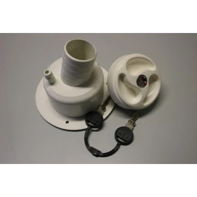 Vízbeöntő nyílás, zárral, fehér Crusader