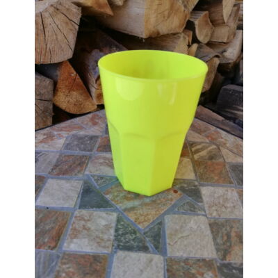 Polikarbonát pohár, neon sárga, 400 ml