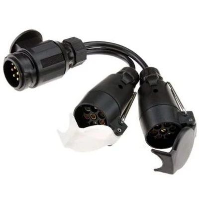 Y-kábel, átalakító angol lakókocsikhoz, 13 -> 12N & 12S, 40 cm, Crusader